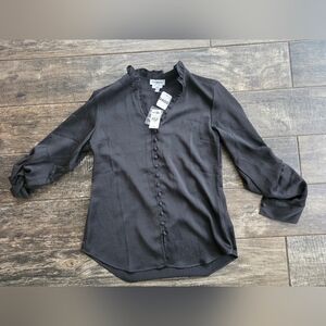 #400 Express Black Button-Down Blouse
